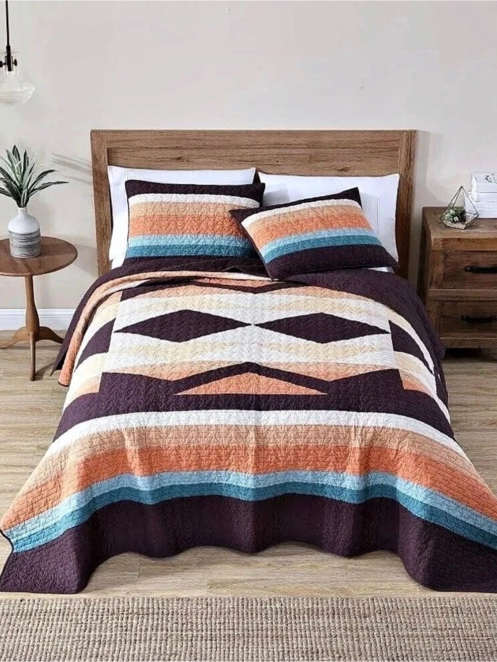 Pendleton Geometric Quilt in Purple & Multicolor